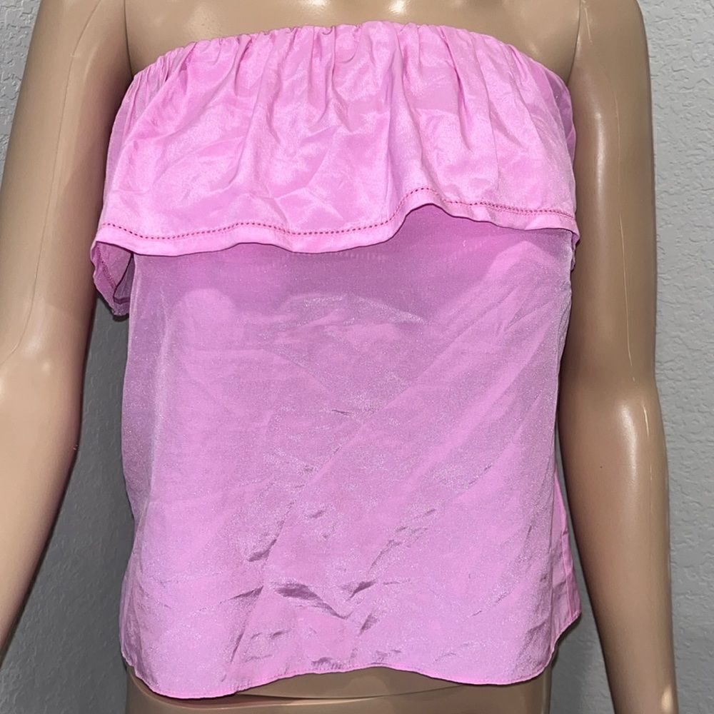 Lilly Pulitzer ruffled 100% silk tube top